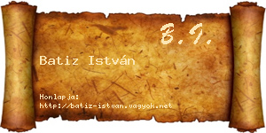 Batiz István névjegykártya